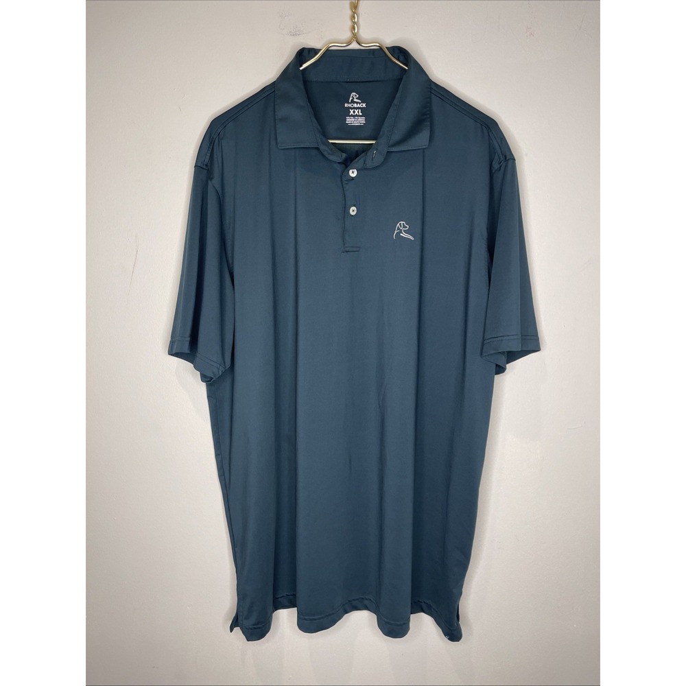 Mens Rhoback Green Shortsleeve Solid Polo 2XL XXL